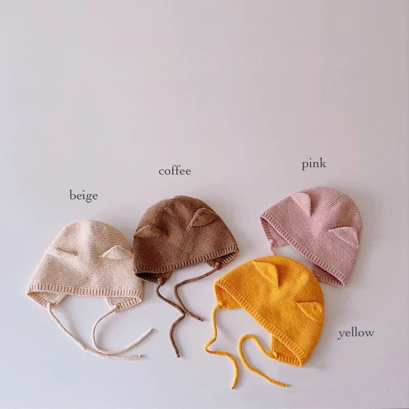 ねこ耳ニットボンネット(220) | こどもふく moco kids ねこ耳ニットボンネット(220) | こどもふく moco kids