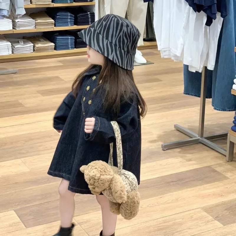 デニムダブルボタンワンピース(3326) | こどもふく moco kids デニムダブルボタンワンピース(3326) | こどもふく moco kids