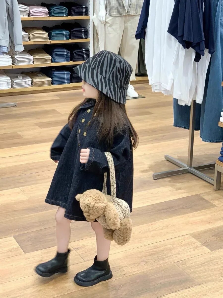 デニムダブルボタンワンピース(3326) | こどもふく moco kids デニムダブルボタンワンピース(3326) | こどもふく moco kids