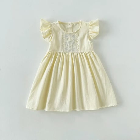 kids 3color パステルショルダーフリルワンピース(4075)