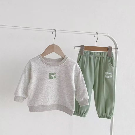 grayトレーナー×mint greenパンツセットアップ(4157)
