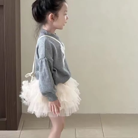 kids winterリボングレーニットプルオーバー(1141)