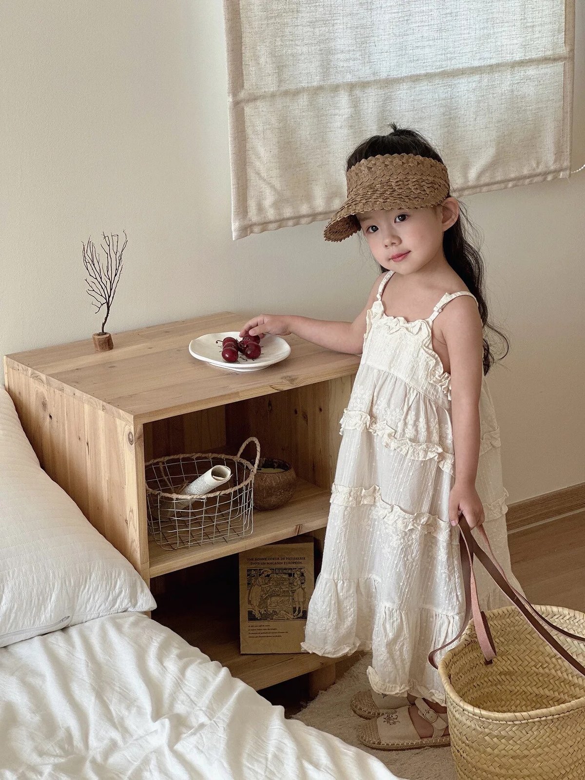 u*a様 Apolina kids Camille Overdress ワンピー Apolina Camille Overdress Cabin Quilt Floral Cream | BIEN BIEN