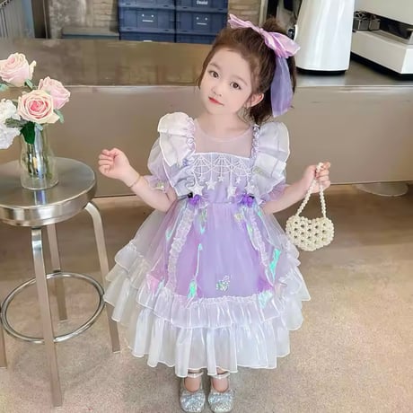 kids purple/ whiteアイドルグレープドレス(645)