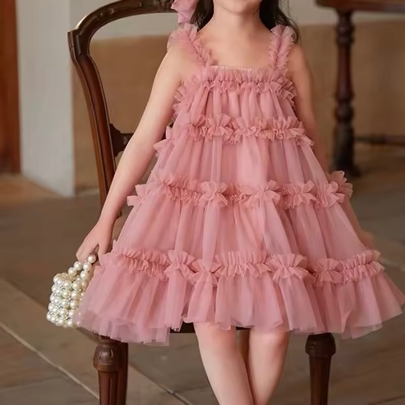 kids 4color 4-tier frillキャミチュールドレス(1228) | こどもふ