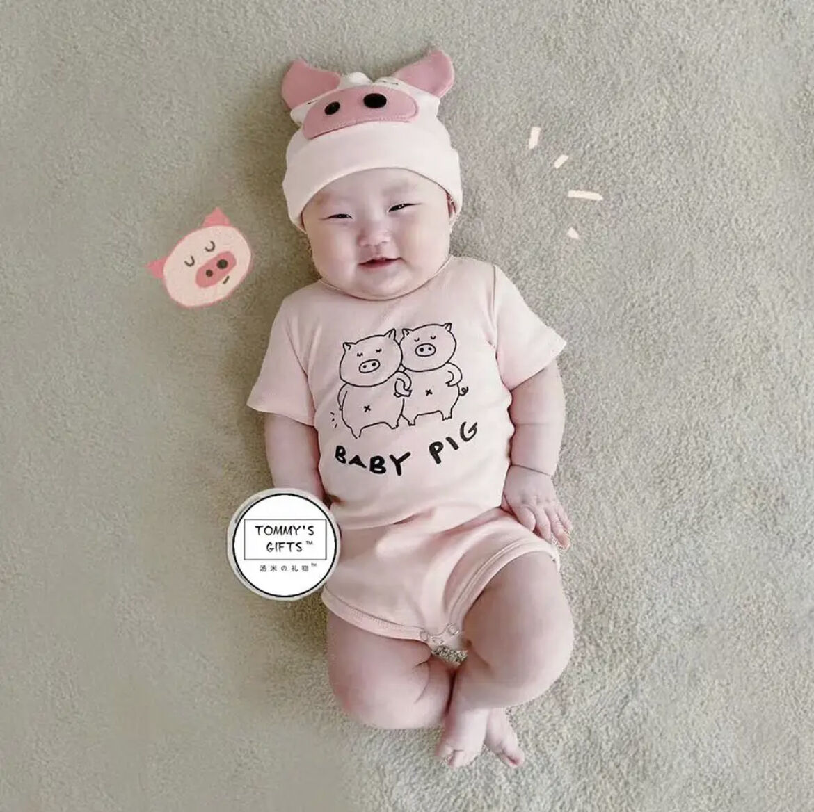 ぶたさん半袖ロンパース(3207) | こどもふく moco kids ぶたさん半袖ロンパース(3207) | こどもふく moco kids