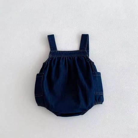 denimサロペット×ボーダーくまトップス(1310)