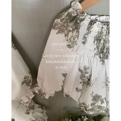 jennybebe 姉妹お揃いlarge dark tone flowerロンパースorワンピース(3221)
