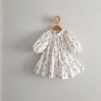 即納◆フローラルパフスリーブcollar shirringワンピース(4008)
