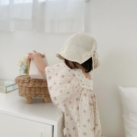 jennybebe purple small flowerスクエアネックロンパース(4134)