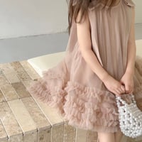 kids pink / mint ショルダーリボンAラインチュチュドレス(4154)