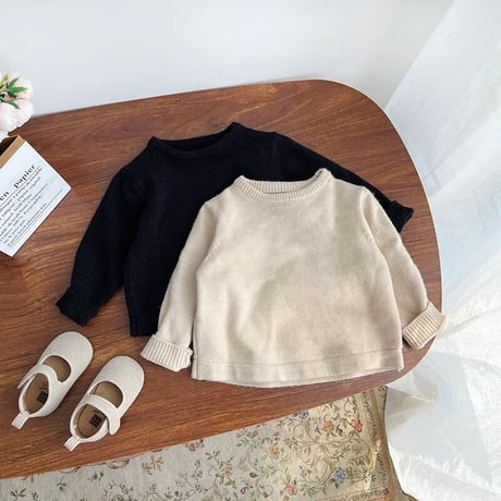beige × blackニットセーターorハイウエストニットパンツ(3292)