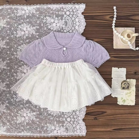 white/apricot コットンチュールスカートブルマ(1476)