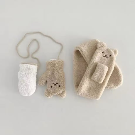 くまうさぎマフラー手袋セット(759)