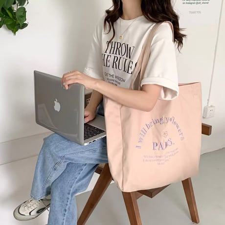 PARIS.ロゴ刺繍トートバッグ(2708)