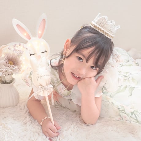 即納あり◆kids 4color Flower budsバックシャンパフスリーブシフォンドレス(547)