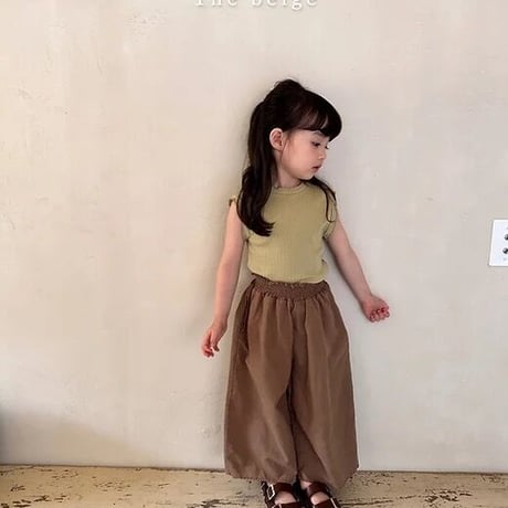 即納【The Beige】ribbed sleeveless T(2762)