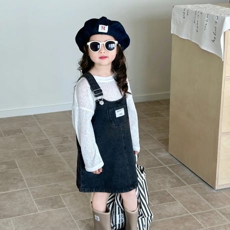 kids dark denimジャンパースカート(4007)