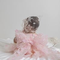 7color 姉妹お揃いバタフライパフスリーブBIGウエストリボンロンパースドレス(1279)