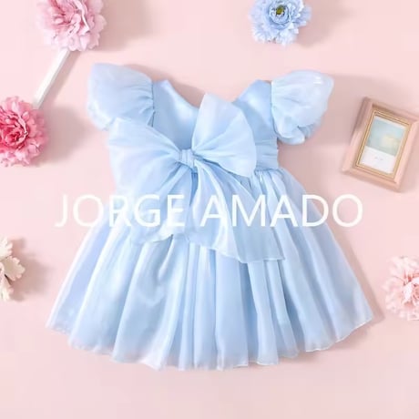 ビビッドカラーサテンバックシャンウエストBIGリボンドレス(1281)