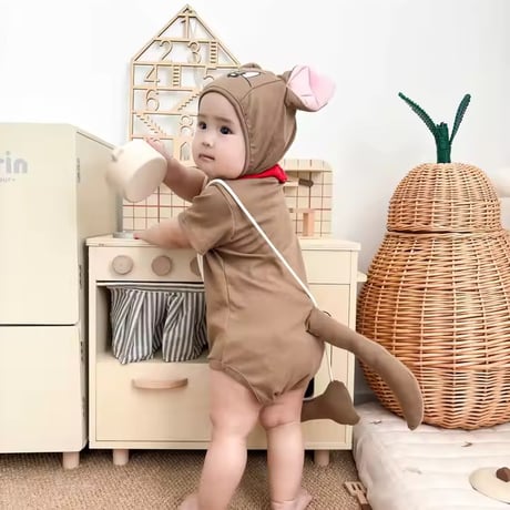 ブルドッグコスプレベビーロンパース(1651)