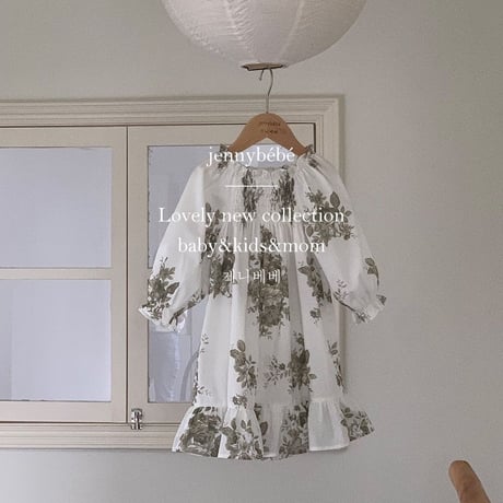 jennybebe 姉妹お揃いlarge dark tone flowerロンパースorワンピース(3221)