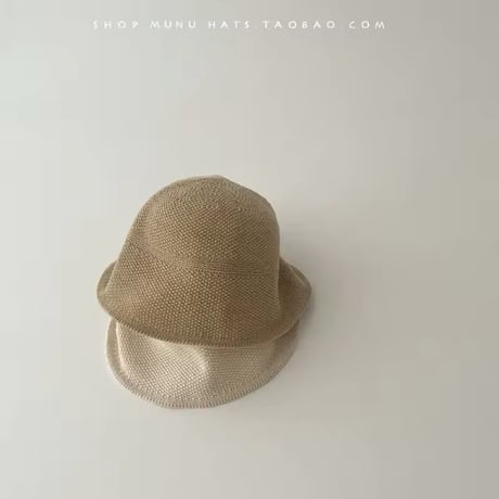 beige/brown ストローハット(1210)