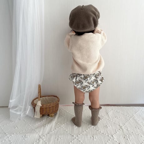 即納あり◆2color フラワー刺繍バルーンスリーブニットカーディガン(2470)