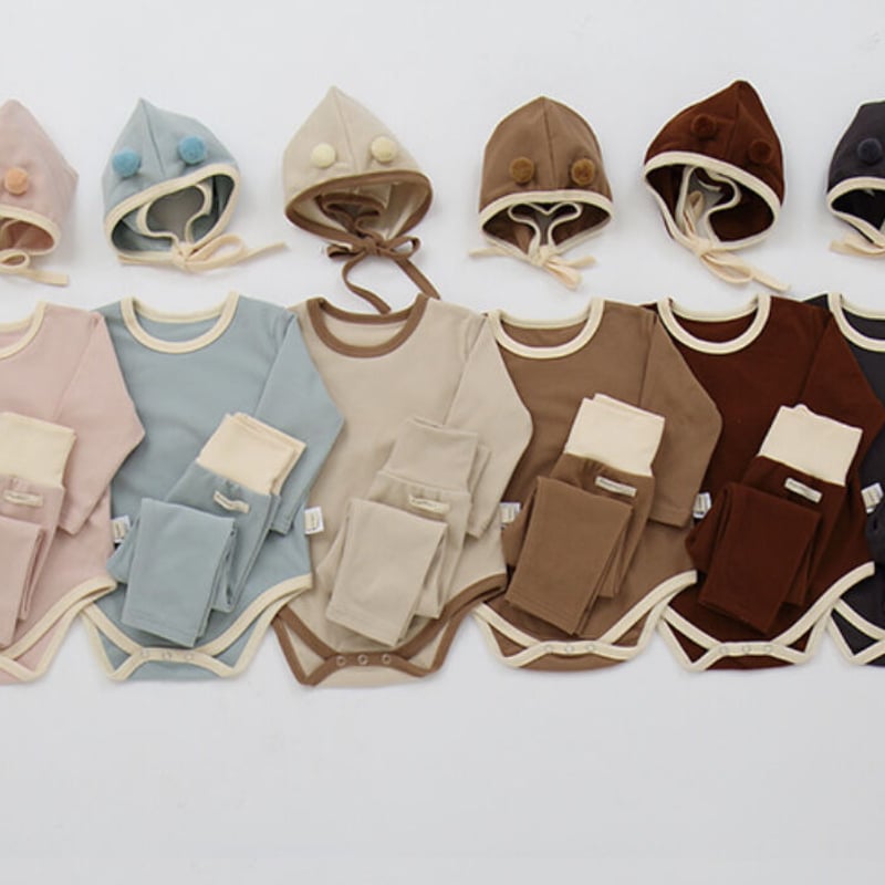 MABLI 24SS ロンパース&ボンネット セット MABLI ロンパースセット