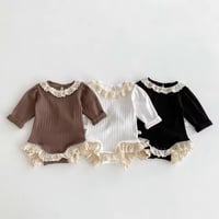 3color リブアイレットボリュームフリルロンパース(1727)