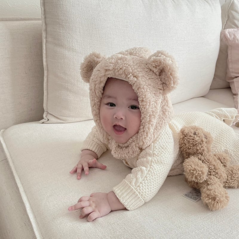 BABYL ホリデーニット【XLサイズ】 前ボタンケーブルニットロンパース(1522) | こどもふく🧸mocokids