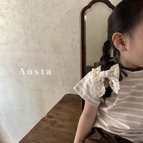 即納【Aosta】signature border T-shirt(2999)
