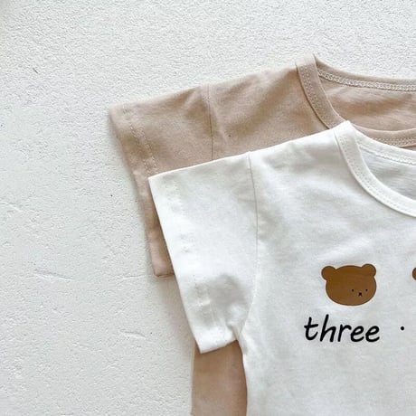 即納あり✩くま×ドットサロペットor threeくまTシャツコーデ(2078)