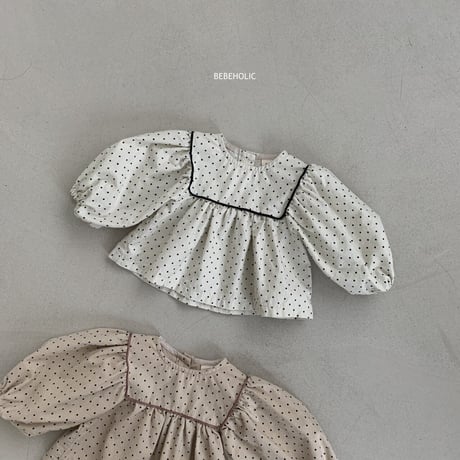 即納【bebeholic】dot blouse (be13)