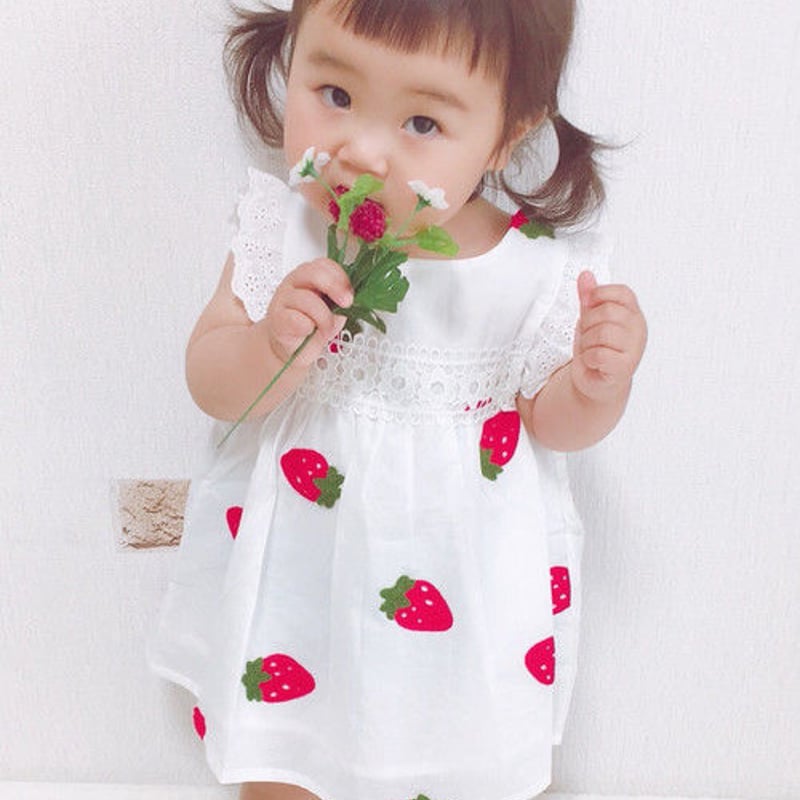 いちご刺繍ワンピース(382) | こどもふく moco kids いちご刺繍ワンピース(382) | こどもふく moco kids