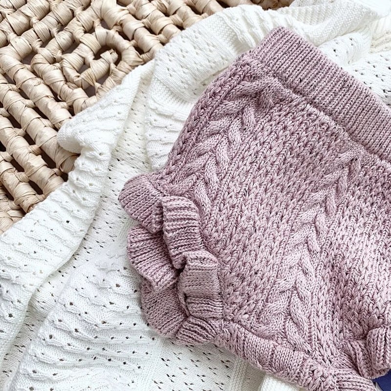 3color フリル編み込みニットブルマ(3117) | こどもふく🧸mocokids