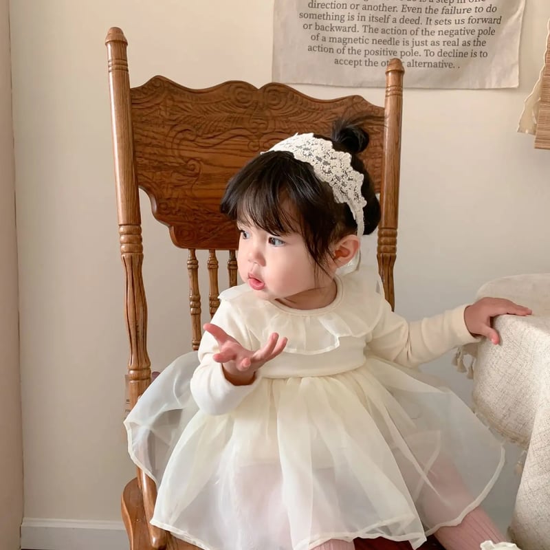 【ma#ha】チュールベビードレス 即納あり◇チュールcollarロンパースドレス(4015) | こどもふく🧸mocokids