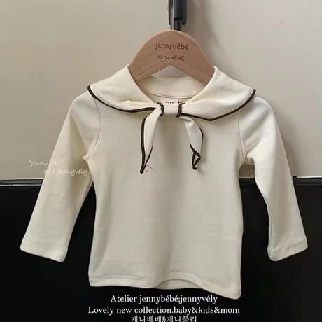 jennybebe 3color リボンデザインバイカラートップス(735)