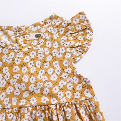 3color コスモス柄summerロンパース(689)