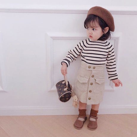 kids コーデュロイ台形スカート(540)
