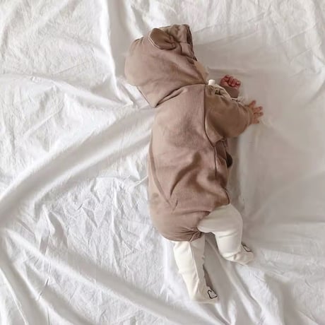 くすみカラーくまさんロンパース(881)