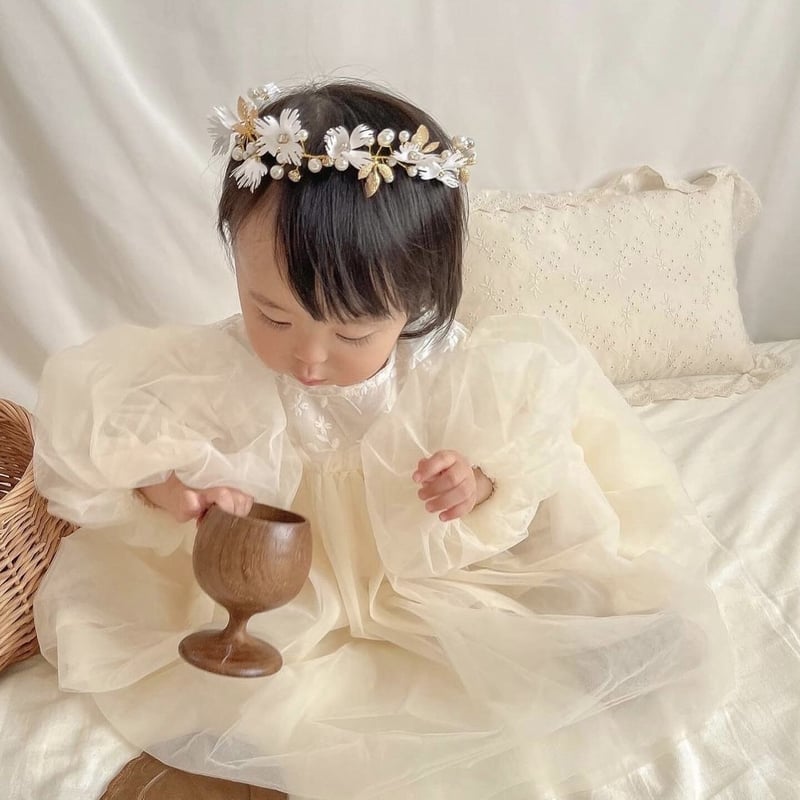 moco moco powan刺繍×チュールのドレス　もこもこぽわん moco moco powan