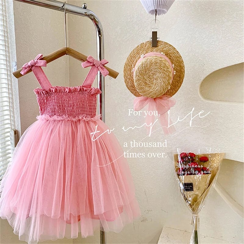 kids yellow/pinkシャーリングpopチュールドレス(4138) | こども kids yellow/pinkシャーリングpopチュールドレス(4138) | こども