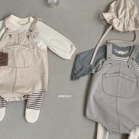 即納【bebeholic】Chino Suspender  salopette (be34)