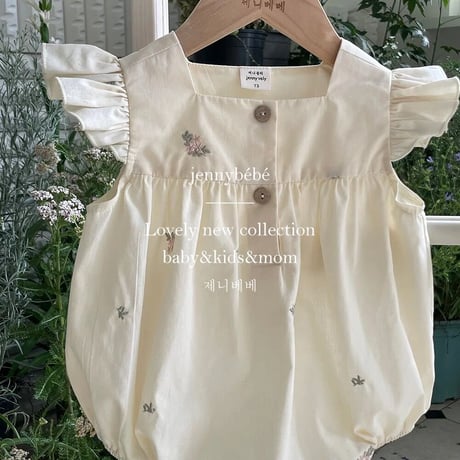 jennybebe 姉妹お揃いエンブロイダリーpetitフラワーロンパースorワンピース(3138)