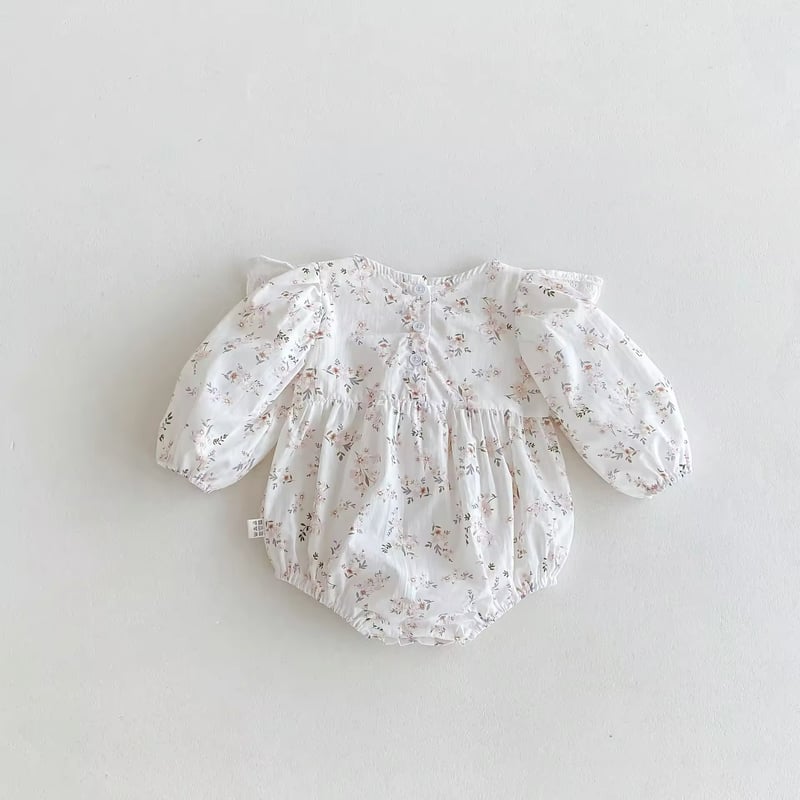mixフリル花柄×チェックロンパース(711) | こどもふく🧸mocokids