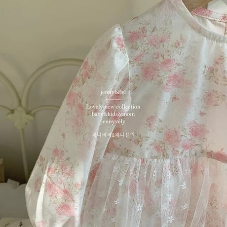 jennybebe Pale roseエプロンレースロンパース(2782)
