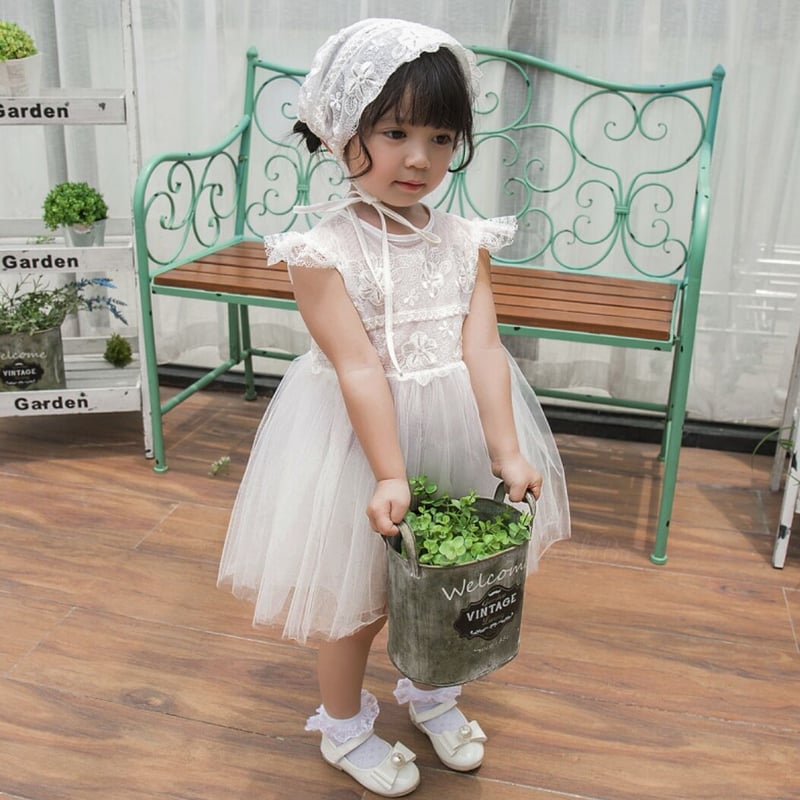 チュールレース　ボネ bon バラの花柄チュールエンブロイダリーレース スリップ 80/80