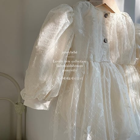 jennybebe 総レースリボンドレスロンパース(836)