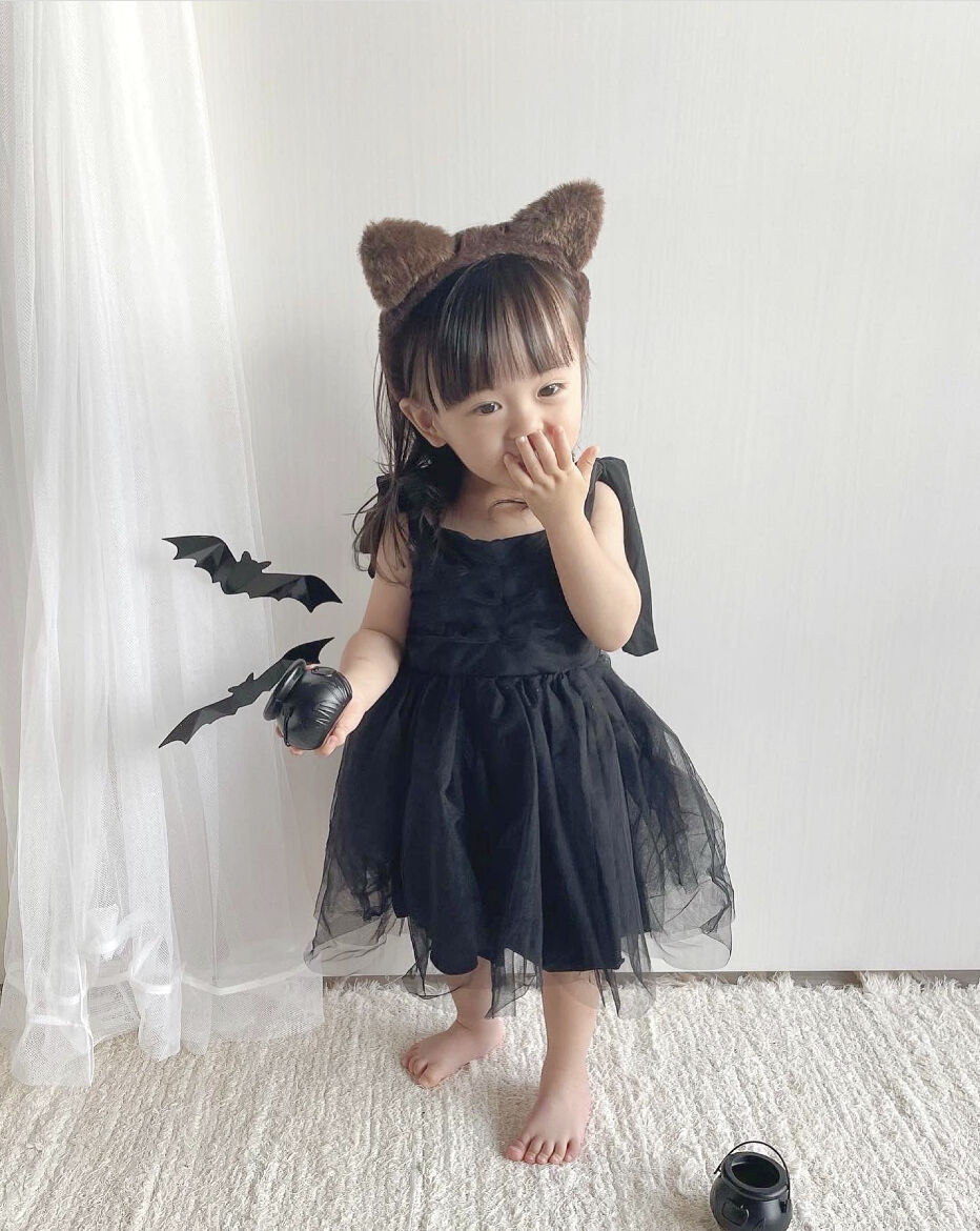ラミ＆アール 耳付きモコモコ帽子 LIN AL-75736 黒猫 ネコ 鼠
